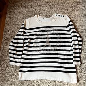 Striped Black and White woman sweater, fits small